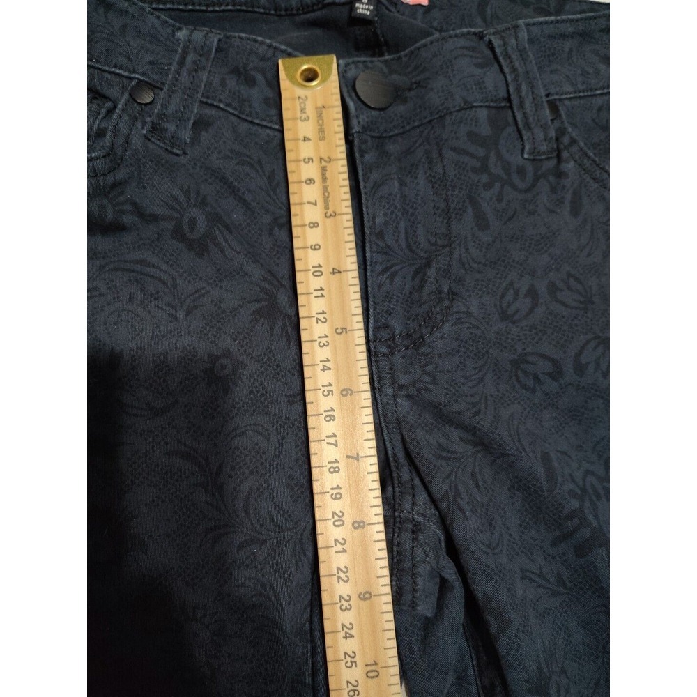 Cabi #3195 curvy skinny jeans size 8 blue paisley Mid Rise Tapered Leg women's T - Picture 6 of 10